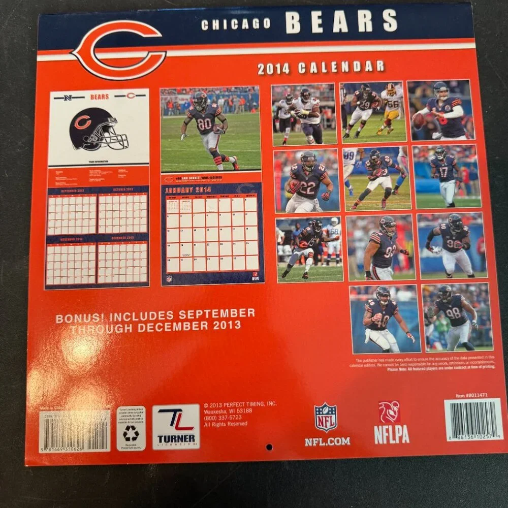Chicago Bears Turner Licensing NFL Wall Calendar 2014 (109)